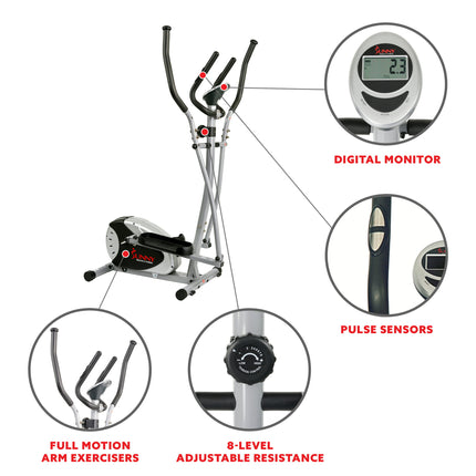 Sunny Health and Fitness Magnetic Elliptical Bike - Bargainwizz