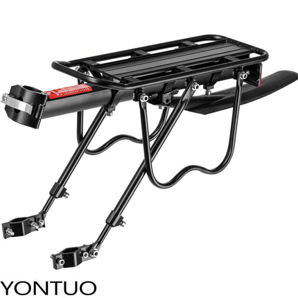 YONTUO Rear bike rack,Bike Cargo Rack w/Fender & Large Size Reflective ,Quick Release Mountain Road Bicycle Rear Racks,Universal Adjustable Bike Luggage Touring Carrier Rack,Large Capacity Bike Pannier Rack