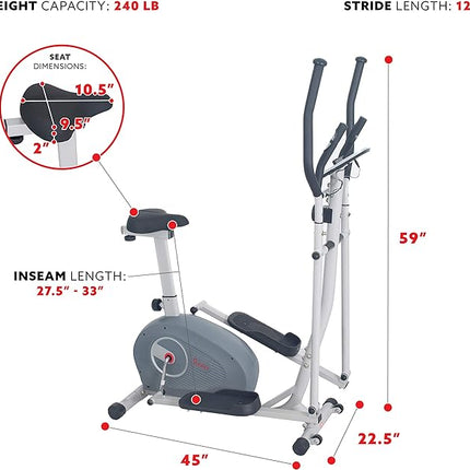 Sunny Elliptical Magnetic Fitness Bike - Bargainwizz