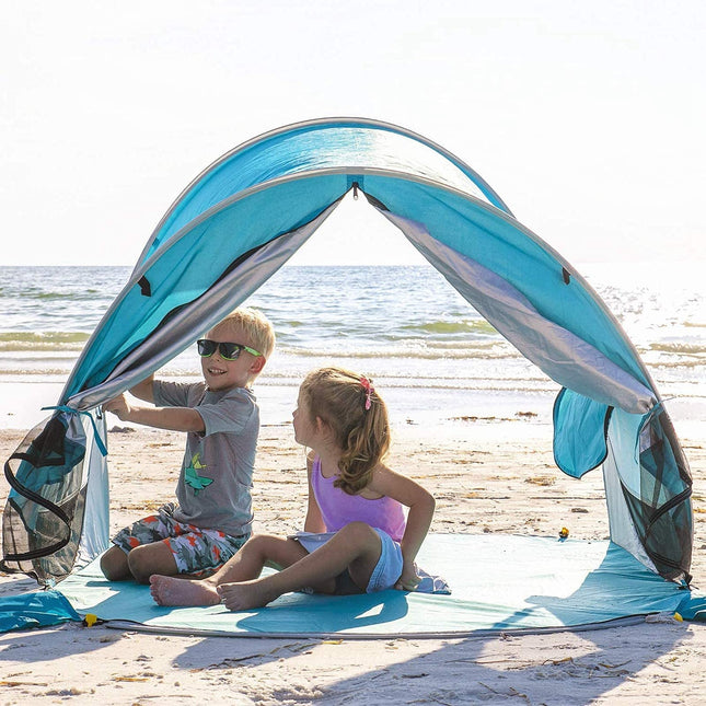 WolfWise UPF 50+ Easy Pop Up 3-4 Person Beach Tent Sport Umbrella Instant Sun Shelter - Bargainwizz