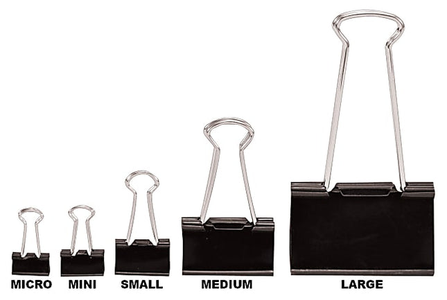 Heavy-Duty Black Binder Clips, Small - Bargainwizz