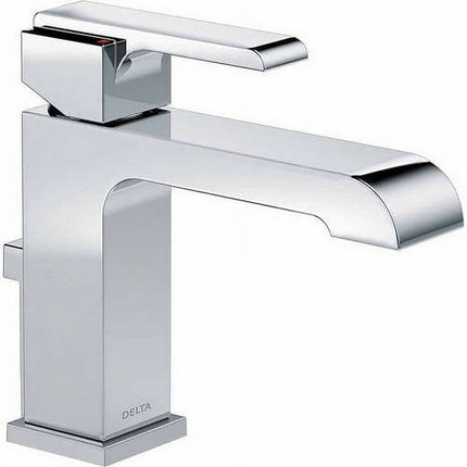 Delta Ara Single Handle Bathroom Faucet with Metal Drain Assembly in Chrome - Bargainwizz